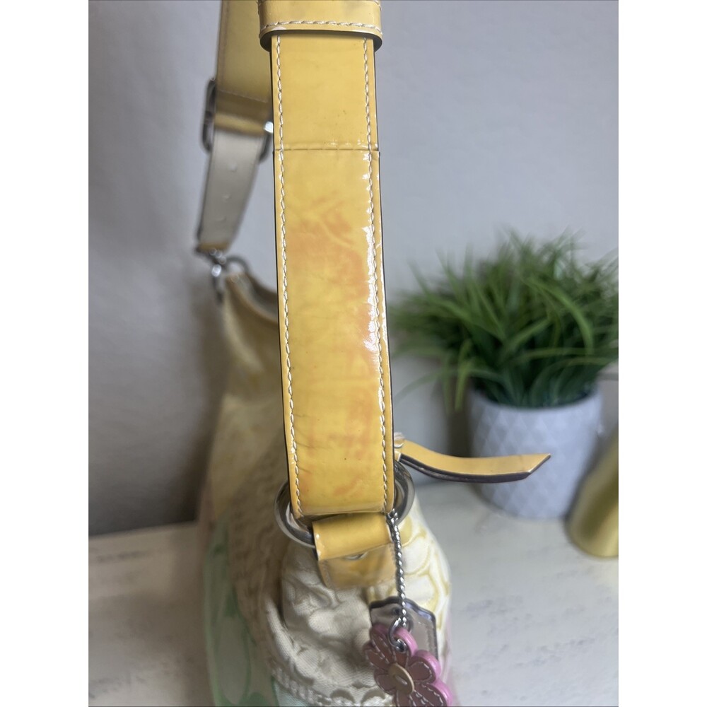 Coach (2010) Y2K Pastel Signature Patchwork Slider Shoulder Bag Hobo Purse - Picture 11 of 16
